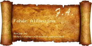 Fehér Alfonzina névjegykártya